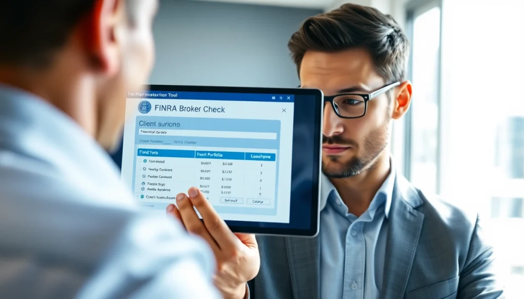 Accessing the FINRA Broker Check tool to research brokers and advisors effectively.